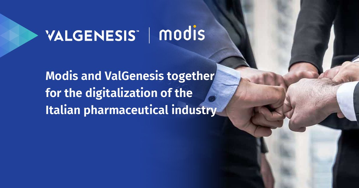 ValgenesisInc's tweet photo. ValGenesis welcomes @ModisItalia as new strategic implementation partner in Italy. Read the announcement: https://t.co/4f8AlORamZ 

#Industry40 #DigitizeValidation #ValGenesisVLMS #PaperlessValidation #DigitalValidation https://t.co/Tm8agmNnxM