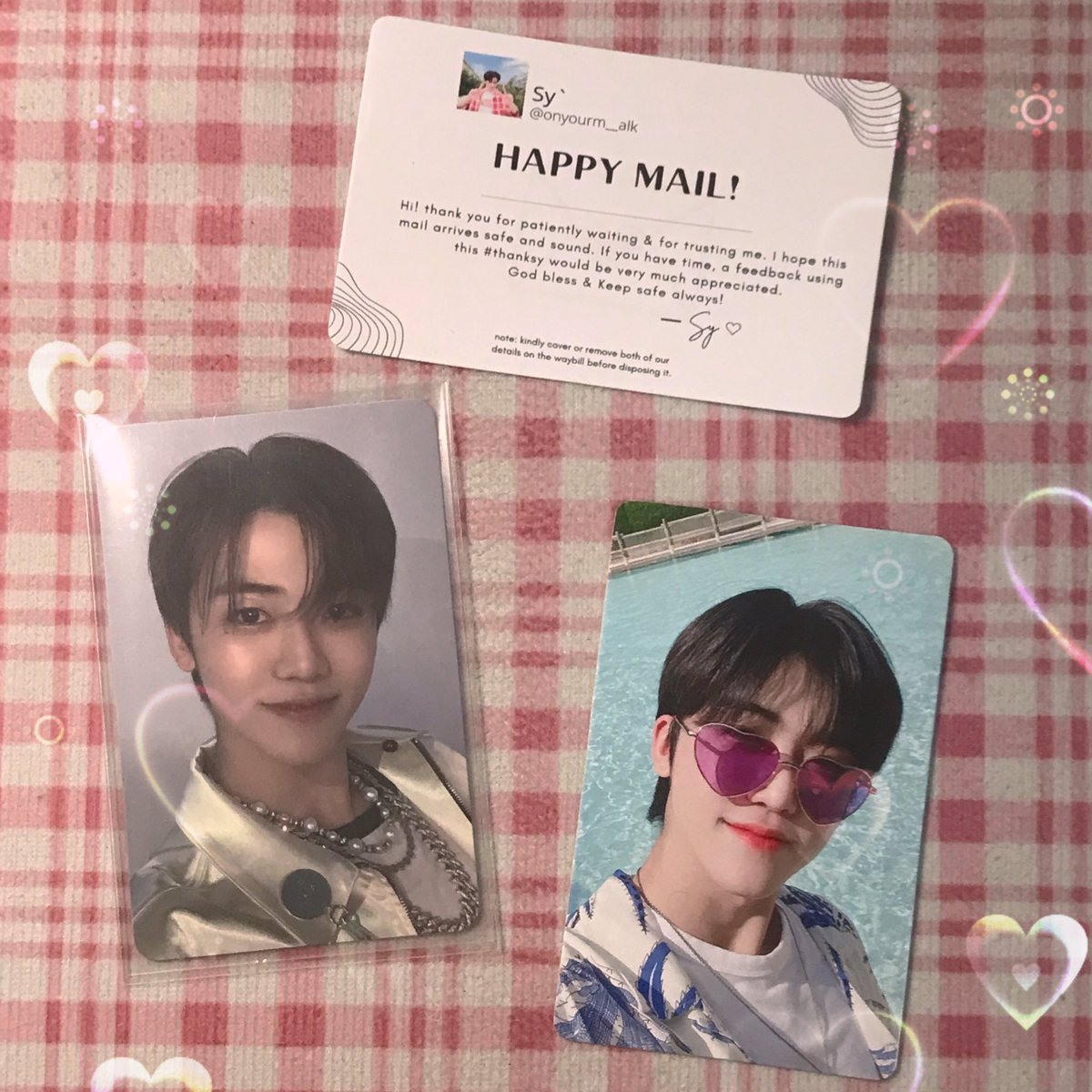 813kart's tweet photo. ✎ . . . from @onyourm__alk 💌

he’s finally here 🥺 thank u sm for bringing home my bread safely 🤍 ‘til next time! #thanksy https://t.co/OKek2qALUB