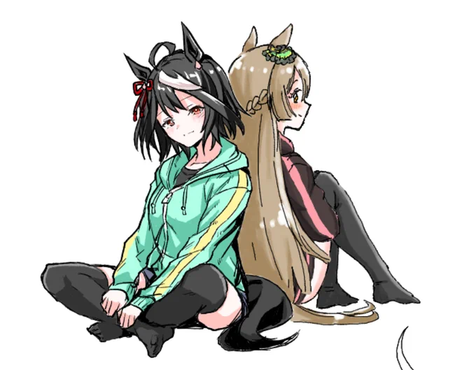 これはもふじろ～さんと描いたキタサト合作
#ウマ娘 