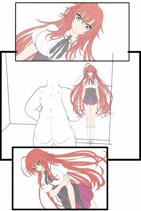 Skeb受けのクライアント様へ、すいません作業は進んでいるのですが、もう少々かかります。キルラキルの方は6ページ、ハイスクールD×Dの方は7ページです。再送依頼は出しますが、必要ない場合はスルーでお願いします。申し訳ありません。たくさん描くと構成に手間取ってしまいました。 