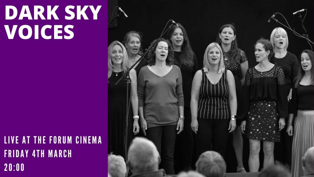 ForumCinemaH's tweet photo. Local vocal group, Dark Sky Voices, will be performing in our cafe/bar on Friday 4th March at 8pm!

They will be performing arrangements in a wide variety of styles covering pop, gospel, stage and screen, jazz and world music! https://t.co/sVVYVxlPbS