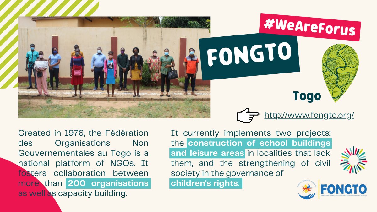 Forus_Int's tweet photo. [EN] This year, we will introduce each week a Forus member to share the stories of actors of social change worldwide🗣️

Today, we are introducing our member from Togo @FONGTO2, also part of our regional coalition @REPAOCReseau🤝

➡️Learn more: https://t.co/v7TEeUicTf

#WeAreForus https://t.co/duyDwzQmg1