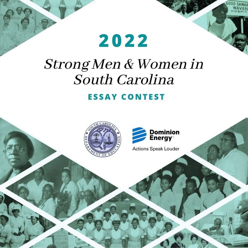 REMINDER: <a href="/DominionEnergy/">Dominion Energy</a> and the South Carolina Department of Education encourage high school juniors and seniors to enter the second annual Strong Men &amp; Women in S.C. History student essay contest. Deadline for entries is March 1, 2022! 

Learn more:bit.ly/SMWWritingCont…