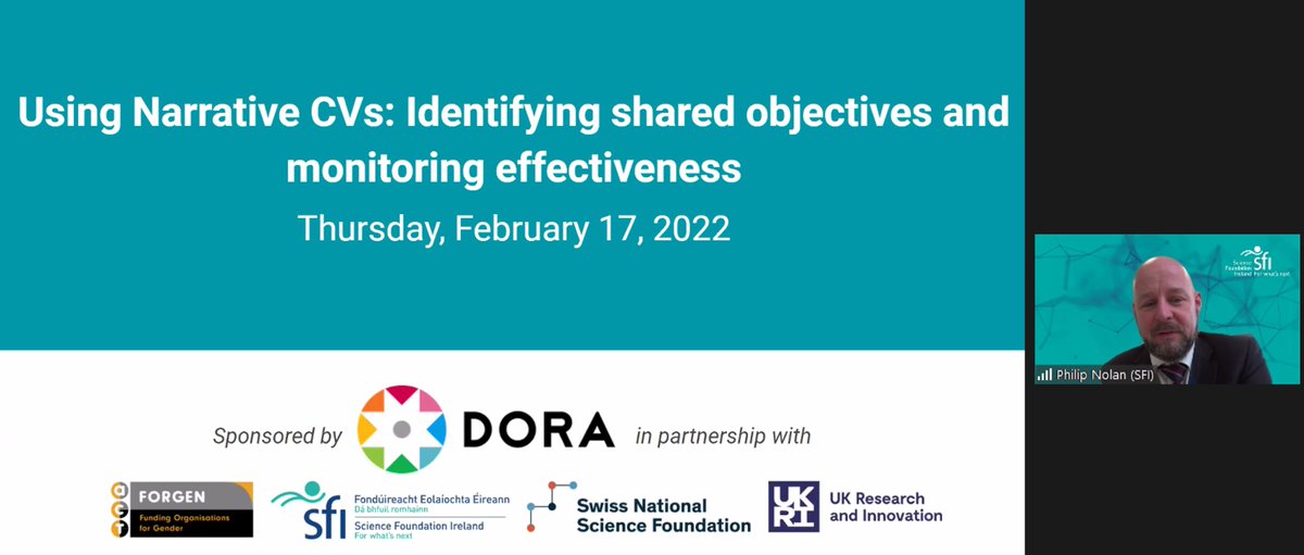 SFI Director General Prof @PhilipNolan_SFI opening a workshop today 'Using Narrative CVs: Identifying shared objectives and monitoring effectiveness', sponsored by @DORAssessment in partnership with FORGEN CoP #FundingForGender @ACTonGender, SFI, @snsf_ch & @UKRI_News