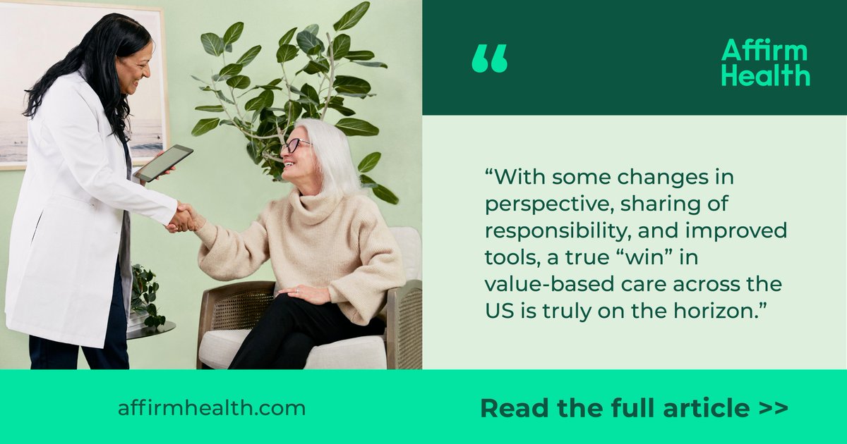 Value-based care is exactly what both doctors and patients need to create a culture of improved health and reduce the healthcare system burden of disease, and we believe it’s right around the corner. 

#healthcare #valuebasedcare #improvehealth 

affirmhealth.com/losing-and-win…