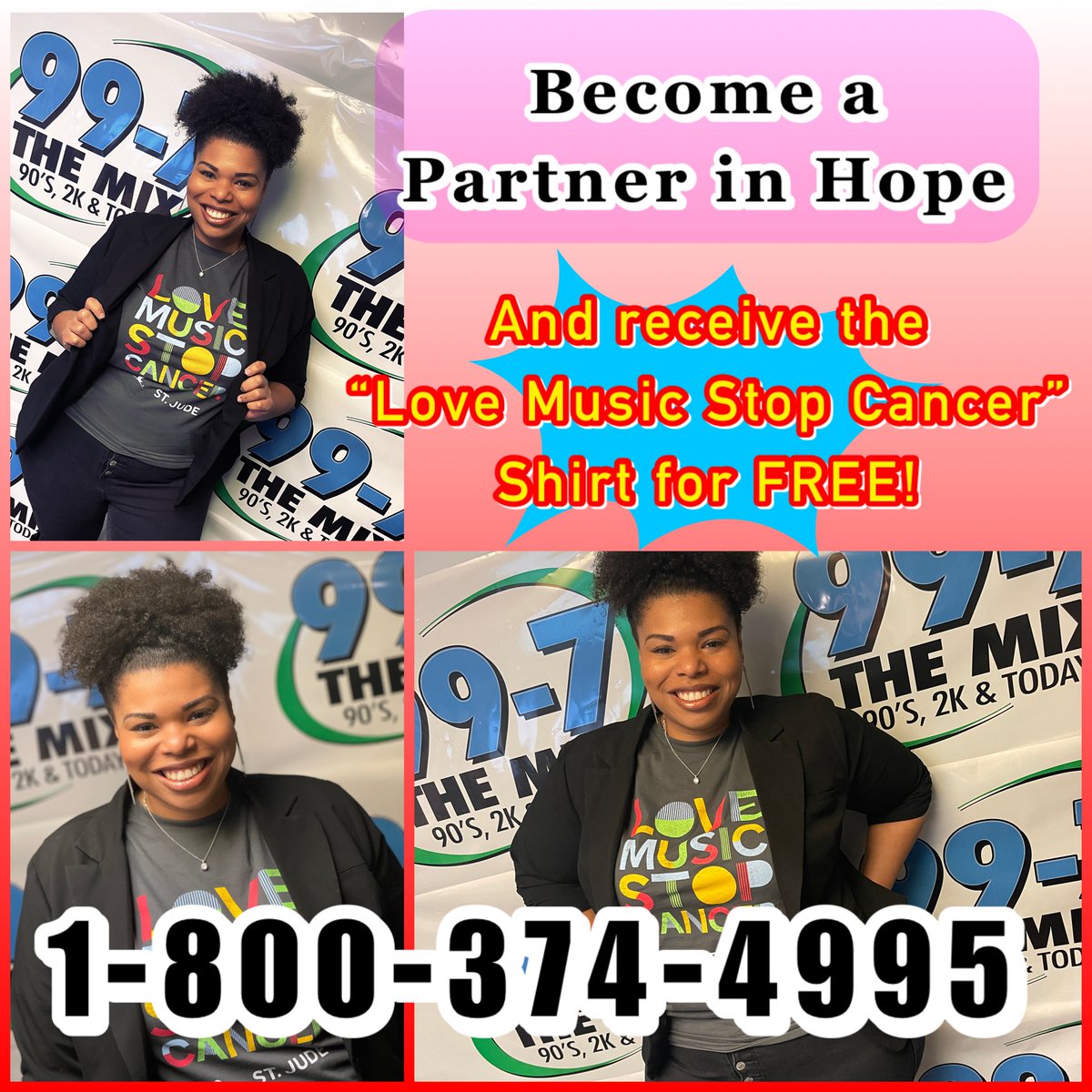 ToneeRoper's tweet photo. Today begins @997themix @stjude #radiothon. 

It’s an honor to be a part of the lifesaving work St. Jude provides for #childhoodcancer. 🙏🏽

Join me! #musiccares 🎶 https://t.co/iwEaujtjhD