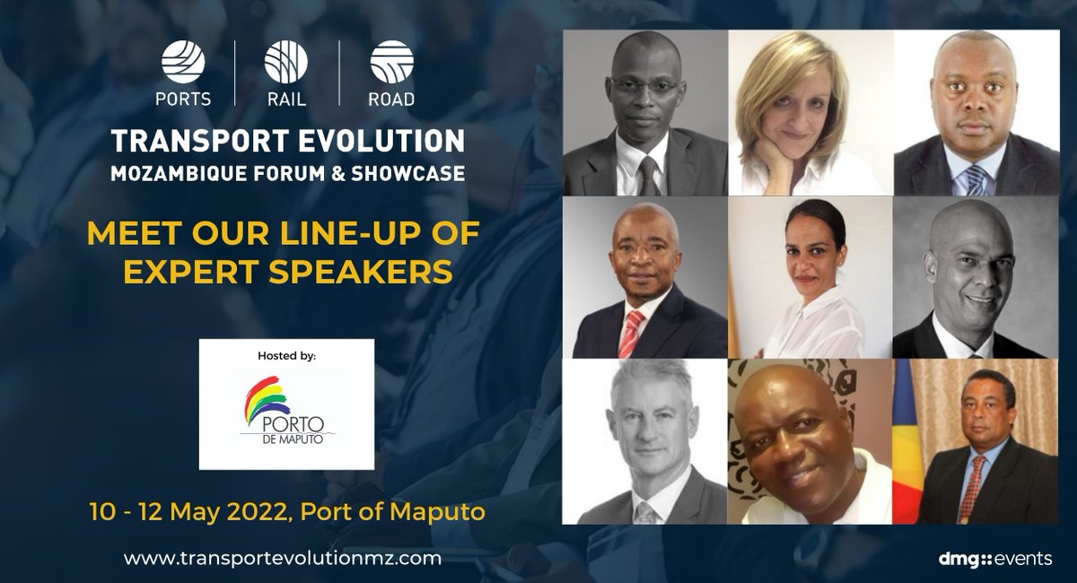 SAInfraExpo's tweet photo. Our line-up of expert speakers for the upcoming Transport Evolution Mozambique has just been released. Meet our line-up of speakers to date: https://t.co/HyGRZqsOX8

Get the agenda: https://t.co/Y2GfmEEXNh
See you in Maputo, Mozambique from 10 – 12 May 2022.
#transportevolution https://t.co/ymmKfkDx9O