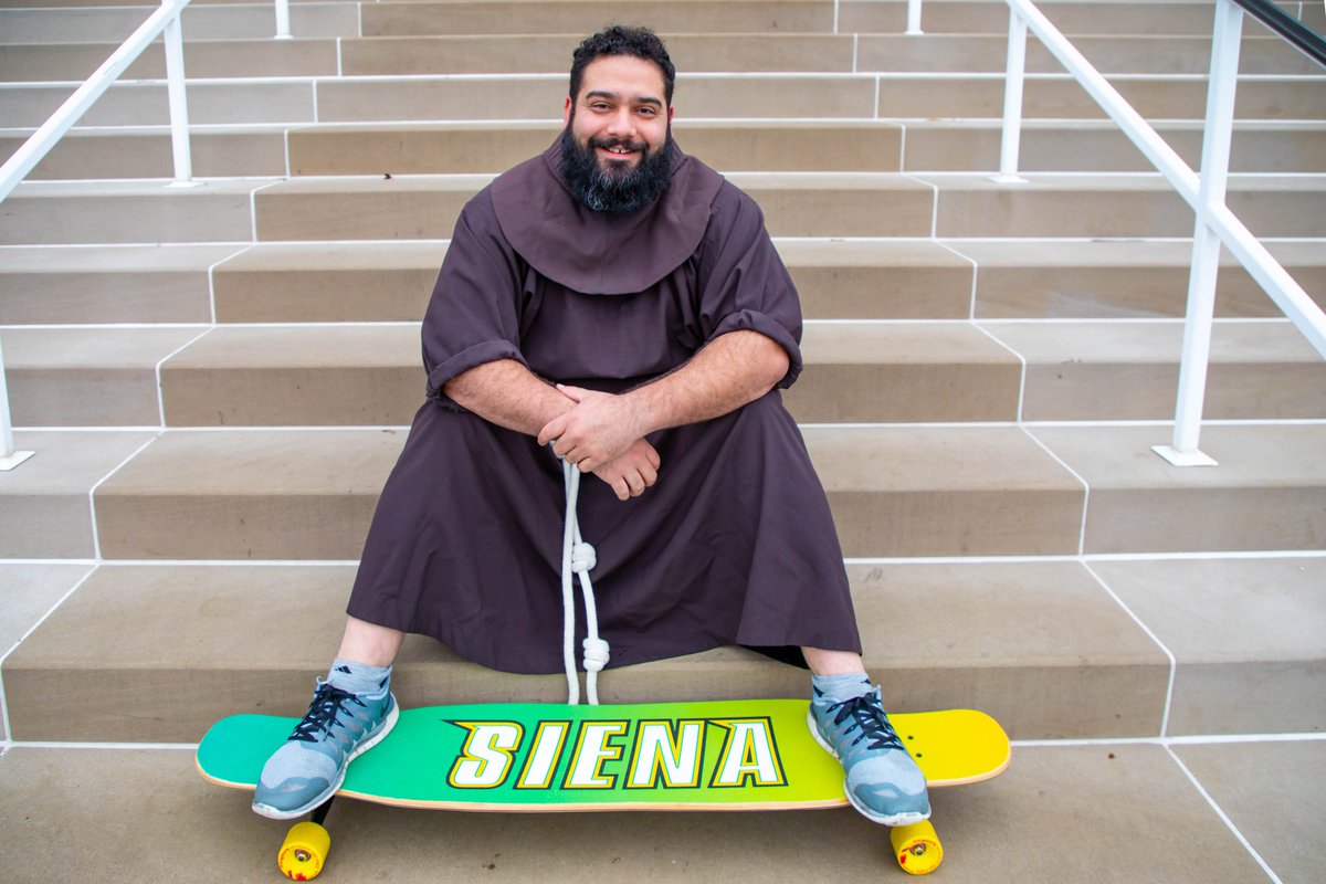 CCANewYork's tweet photo. When @sienacollege asked us to design a skateboard for Br. Tito, their "Skateboarding Friar," we rolled with it 😉 Check out the design work by Greg and the production by @BoklandCustom 🛹 https://t.co/pDzaPCCP1r