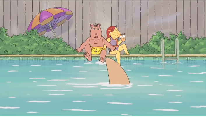 wiley207's tweet photo. When @arthurpbs was still a brand-new show, I remember my dad liked to reference this part of the opening with his hand when we were in a swimming pool: "Ooh look it's a shark, oh wait it's... Mr. Ratburn! 'You have a spelling bee.'" #Arthur25 #ratburn https://t.co/Nw3F4qgNXU