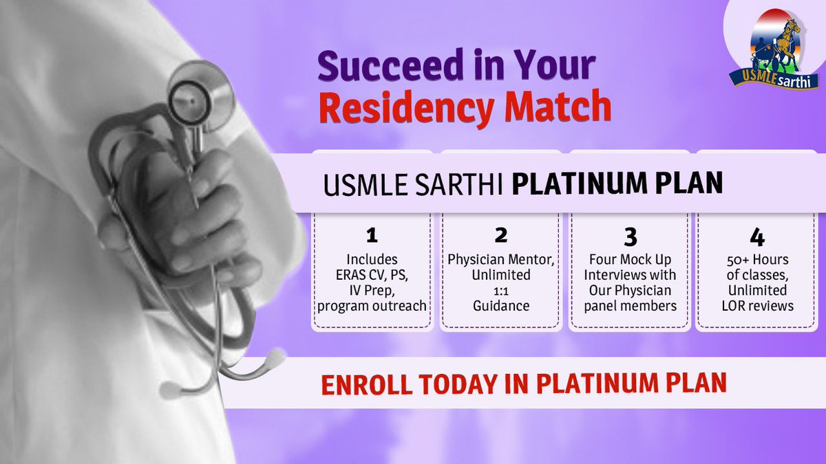 Are you an IMG preparing for your USMLE and plan to apply for your match in 22 - 23, we bring to you an optimum platform for IV preparations.
Enroll Today!!
 
Head to https://t.co/9s8eHSgRML for more information.
#usmle #usmlesarthi #doctors #medicalstudents https://t.co/aaJ8ifipVI