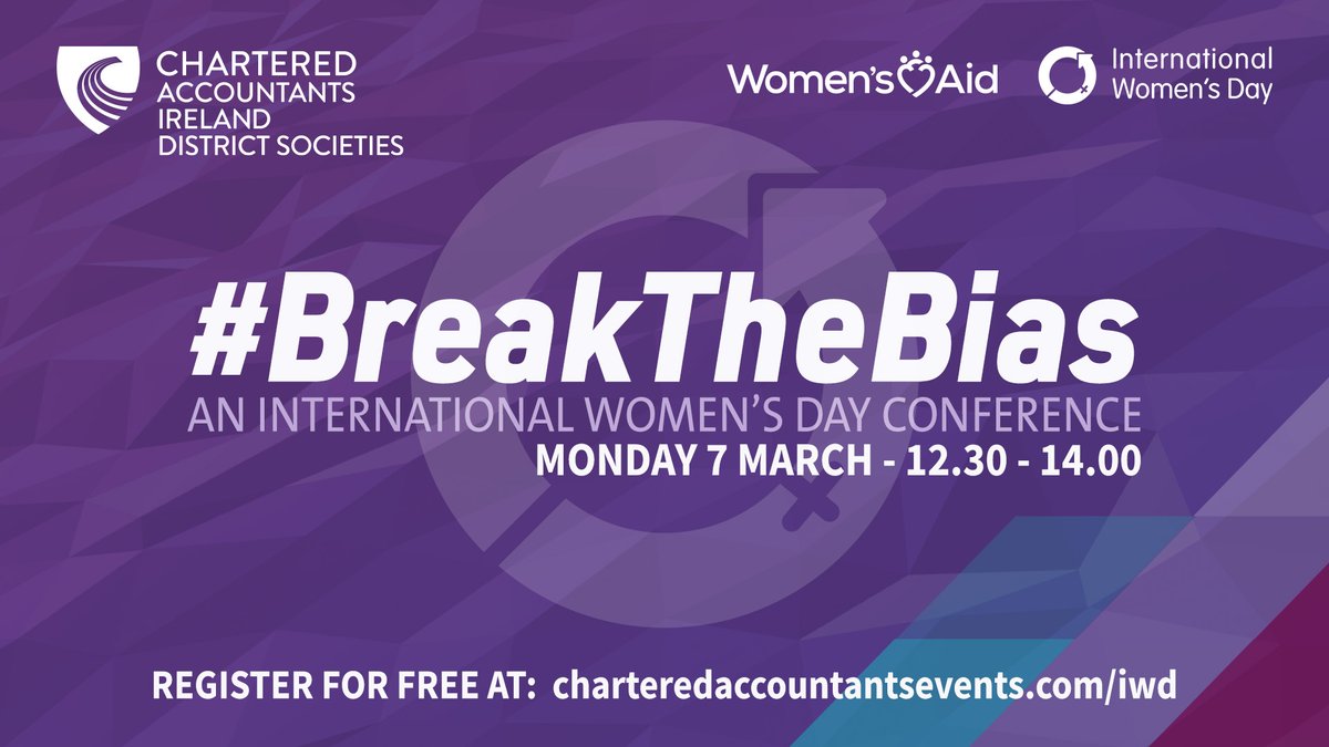 Chartered Accountants Leinster (@chrtaccleinster) on Twitter photo Delighted to launch this year's #IWD2022 event! We have #MarieCassidy, <a href="/Rosemary_Smith_/">Rosemary Smith</a> , <a href="/nualafmurphy/">nuala murphy she/her</a> and #PatriciaBarker joining our host, <a href="/CharteredAccIrl/">Chartered Accountants Ireland</a> Vice President <a href="/DonovanSinead/">Sinead Donovan</a>! Book your free place now - bit.ly/3Jy95Kt
#BreaktheBias Delighted to launch this year's #IWD2022 event! We have #MarieCassidy, <a href="/Rosemary_Smith_/">Rosemary Smith</a> , <a href="/nualafmurphy/">nuala murphy she/her</a> and #PatriciaBarker joining our host, <a href="/CharteredAccIrl/">Chartered Accountants Ireland</a> Vice President <a href="/DonovanSinead/">Sinead Donovan</a>! Book your free place now - bit.ly/3Jy95Kt
#BreaktheBias