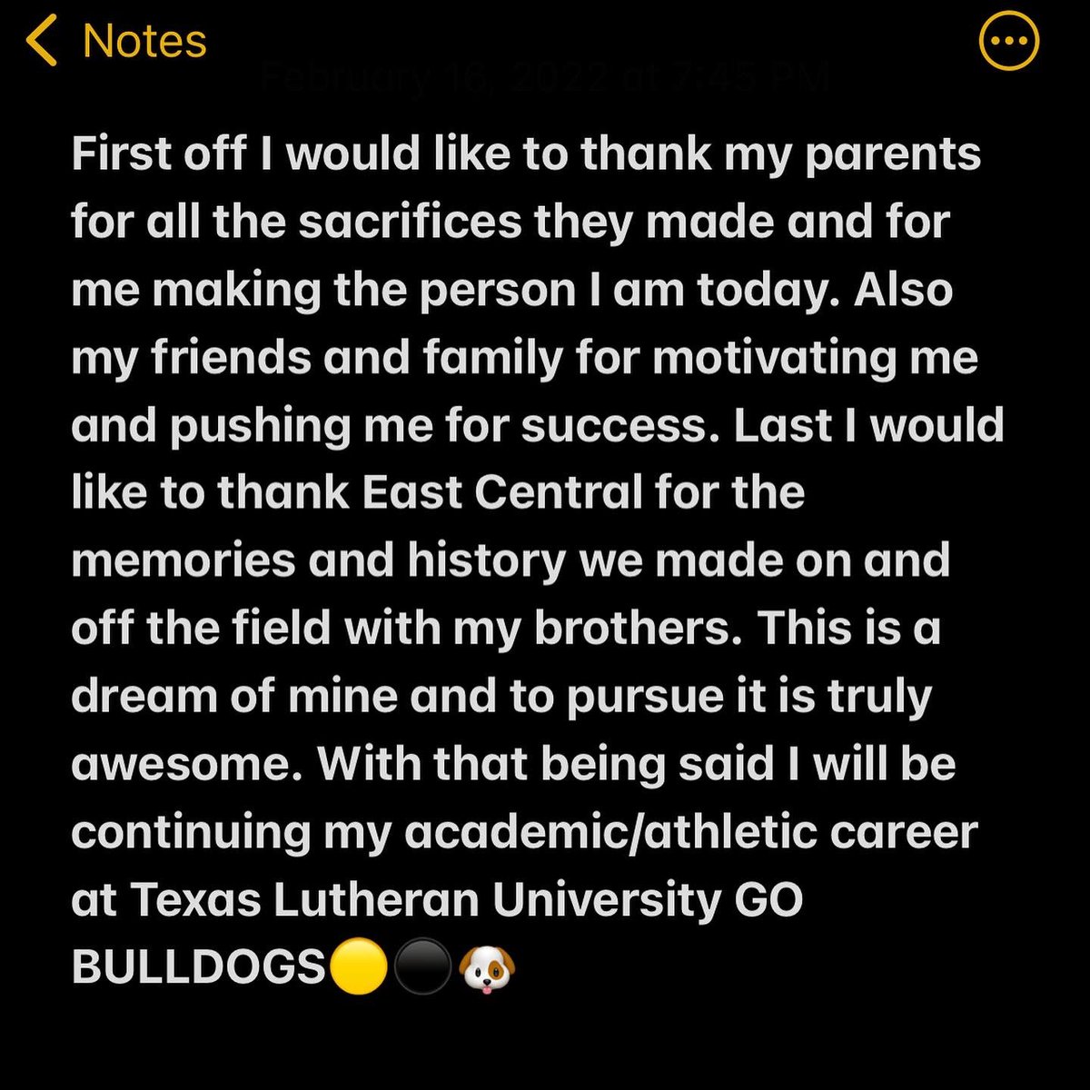 110% COMMITTED 🖤💛 #GoBulldogs  <a href="/CoachBeauGrech/">Beau Grech</a> <a href="/TLU_Football/">TLU Football</a>