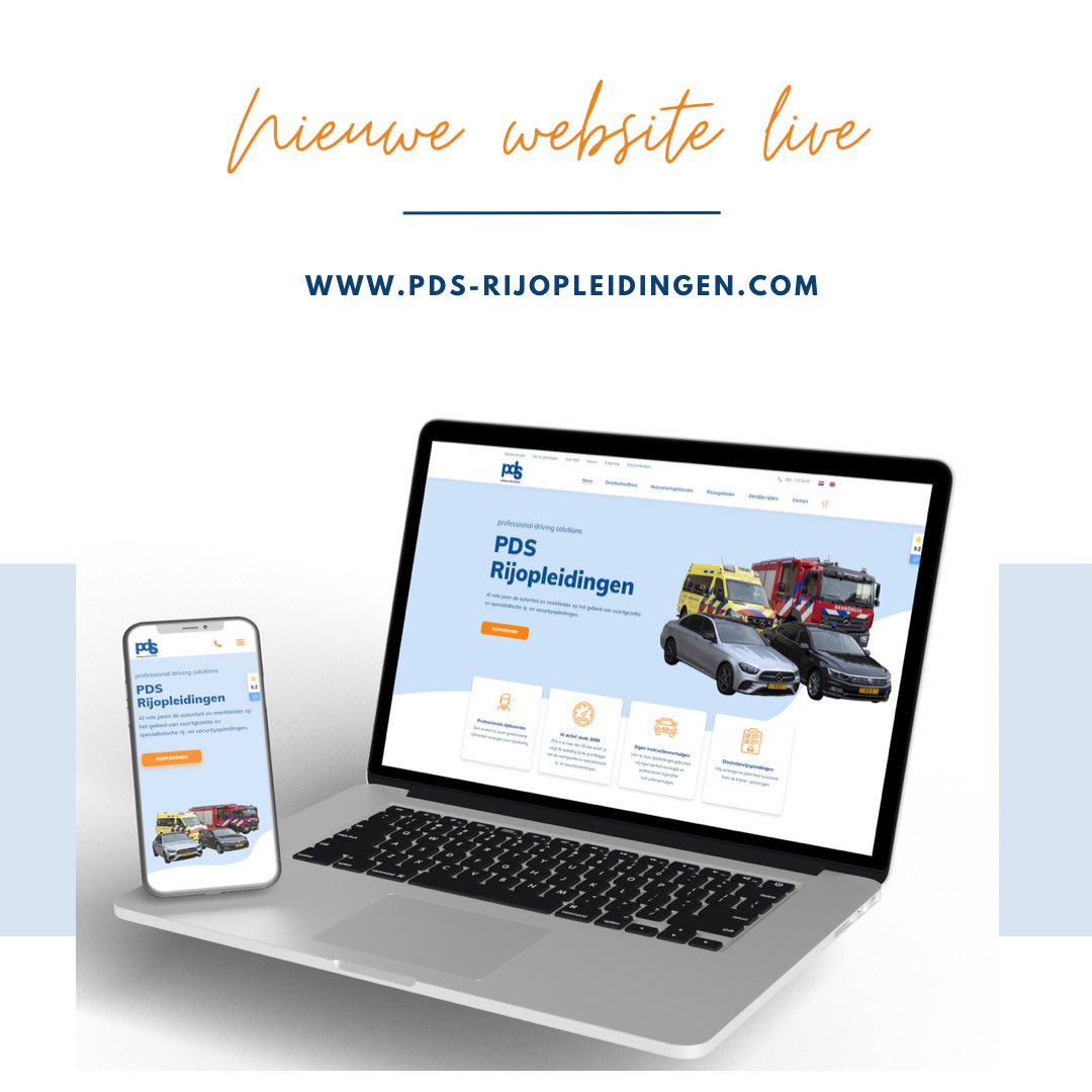 PDSRijopleiding's tweet photo. Nieuwe #website live! Trots op onze nieuwe website met een moderne en professionele uitstraling. Gebruiksvriendelijkheid op alle devices verbeterd, navigatie geoptimaliseerd en formulieren nog makkelijker in te vullen. 💻 Met dank aan @BSMedia_IM 👉 https://t.co/afj518pRRj https://t.co/T8k5usMxOq