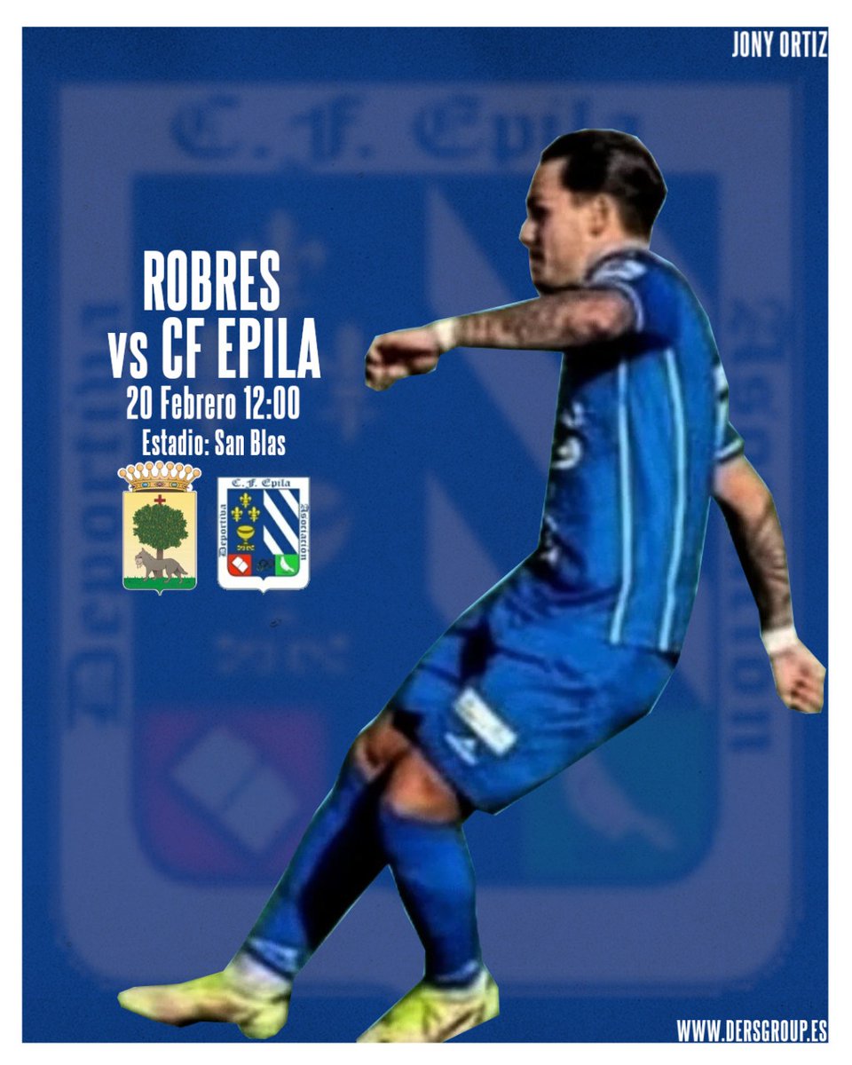 #MATCHDAY  <a href="/jonyortiz9/">jonathan ortiz</a>

<a href="/robrescd/">C.D.Robres</a> 🆚️ <a href="/cfepila/">CF Épila Oficial</a>

🏆 3°RFEF Grupo XVII
⚽️ Jornada 24
🗓 20/2/2022
🕔 12:00h
🏟 Estadio San Blas
💻 dersgroup.es 

<a href="/Dersgroup/">Dersgroup</a>

#letsgo #Dersgroup #seguimos #trabajando #familia #futbol #pasión #compromiso #friends #caminamosjuntos