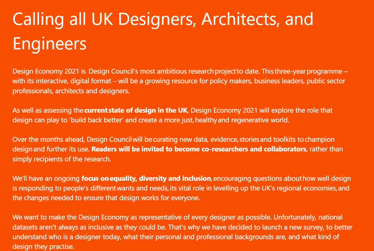 Just finished an enlightening @DesignCouncil session,  part of the #designeconomy 2021 project. Did you know that 1.9 million are involved in UK #design or #designskills ? Please complete the 5 min survey  bit.ly/34rB283 #designeconomy #valueofdesign