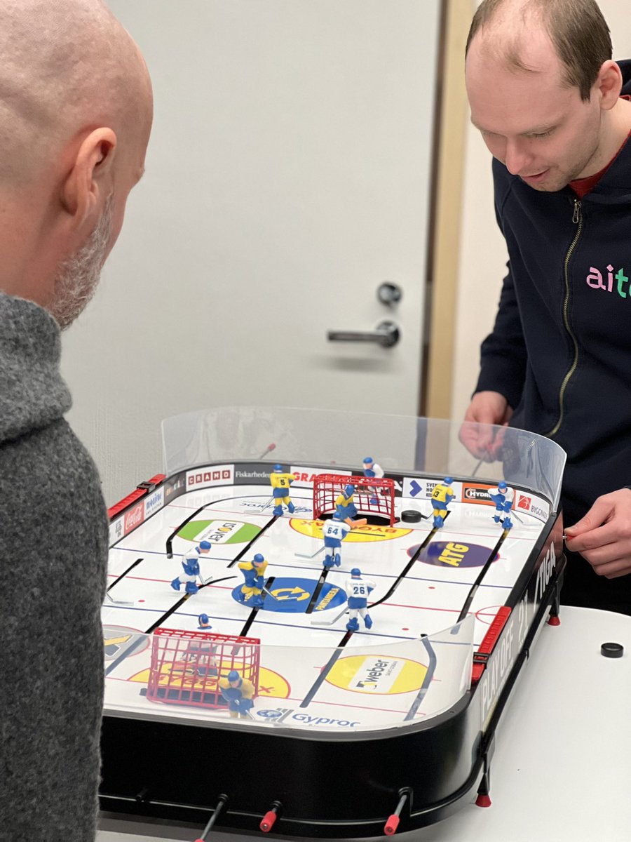 Internal rivalries run strong today at the office! 🏒 Thank gods for the height adjustable tables. 🤭 #startuplife