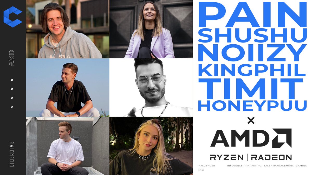 Wir freuen uns auch 2022 wieder mit unserem Partner <a href="/AMD_Deutschland/">AMD Deutschland</a> zusammenarbeiten zu dürfen 💙 Für das neue Jahr stoßen unsere Neuzugänge <a href="/shushu/">shushu</a> &amp; <a href="/dieserkingphill/">dieserkingphil</a> zu unserem bisherigen AMD-Creator Line-Up aus <a href="/HoneyPuu_/">HoneyPuu</a> ,<a href="/iNoiizY/">NoiizY</a>, <a href="/PainLivestream/">Pain</a> &amp; <a href="/Timit_live/">Timit</a> hinzu 👏