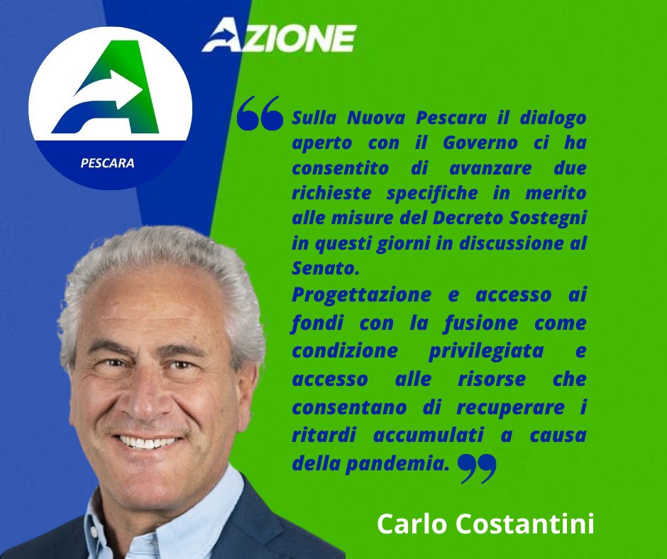 Carlo Costantini: il legislatore regionale del 2018 non poteva certo immaginare tutto il caos creato dall'emergenza pandemica, ora però, dobbiamo accelerare e recuperare i ritardi. Con il PNRR non possiamo farci trovare impreparati. 
#pescarainazione #azione #nuovapescara #pnrr