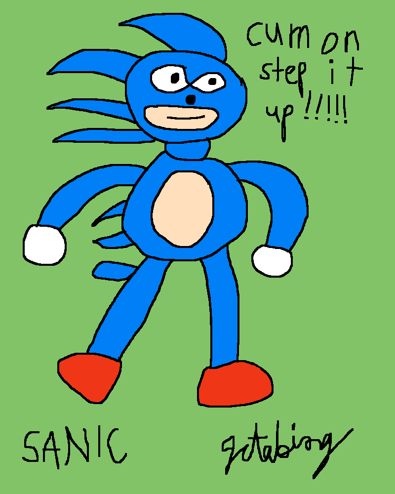 sunktwelfth's tweet photo. My drawing of Sanic lol https://t.co/mFlvdwgEik
