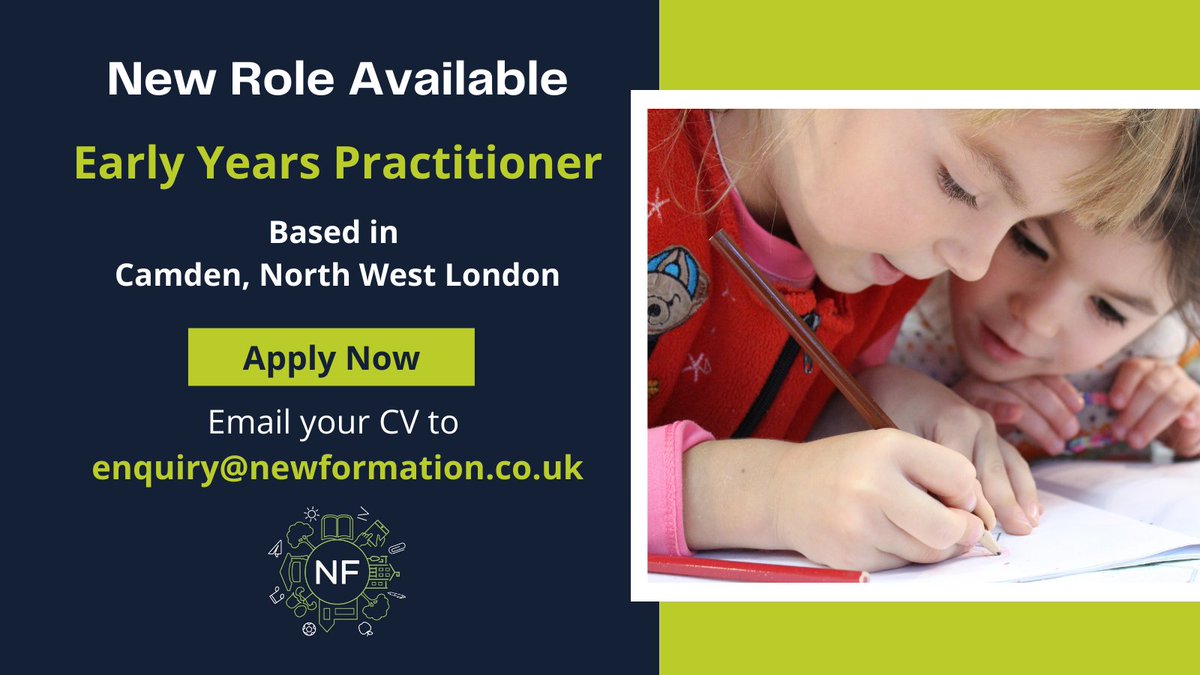 NewFormationEdu's tweet photo. Apply now! A lovely school in Camden are looking for an #earlyyears practitioner. Get in touch and send over your CV to us today!

#camden #londonjobs #nursery https://t.co/DHKOuvQazS