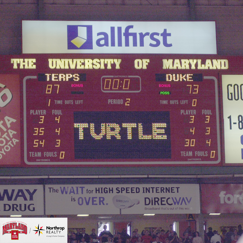 TerrapinHoops's tweet photo. Gary Williams calls it the greatest regular-season game ever played at Cole Field House.

No. 3 Maryland 87, No. 1 Duke 73. 

Throwback: 2/17/02.