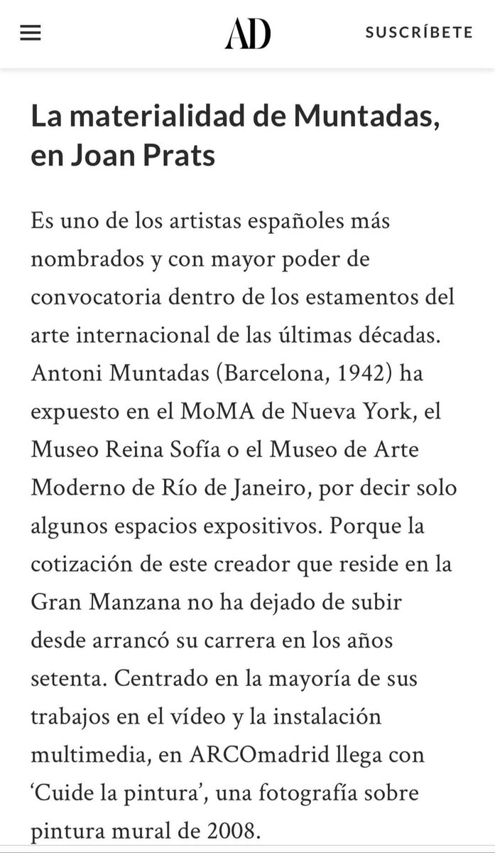 galeriaPNB's tweet photo. .@AD_Spain hace su selección de "20 artistas que no te puedes perder en @FeriaArco 2022". Entre ellos, #Muntadas con la obra que presentaremos en nuestro stand 9C06.
https://t.co/WHftt9LvqH
¡Os esperamos!
#arco2022 #arcomadrid #arcomadrid2022 #ProgramaGeneral #galeriajoanprats https://t.co/12RqZmJLG6