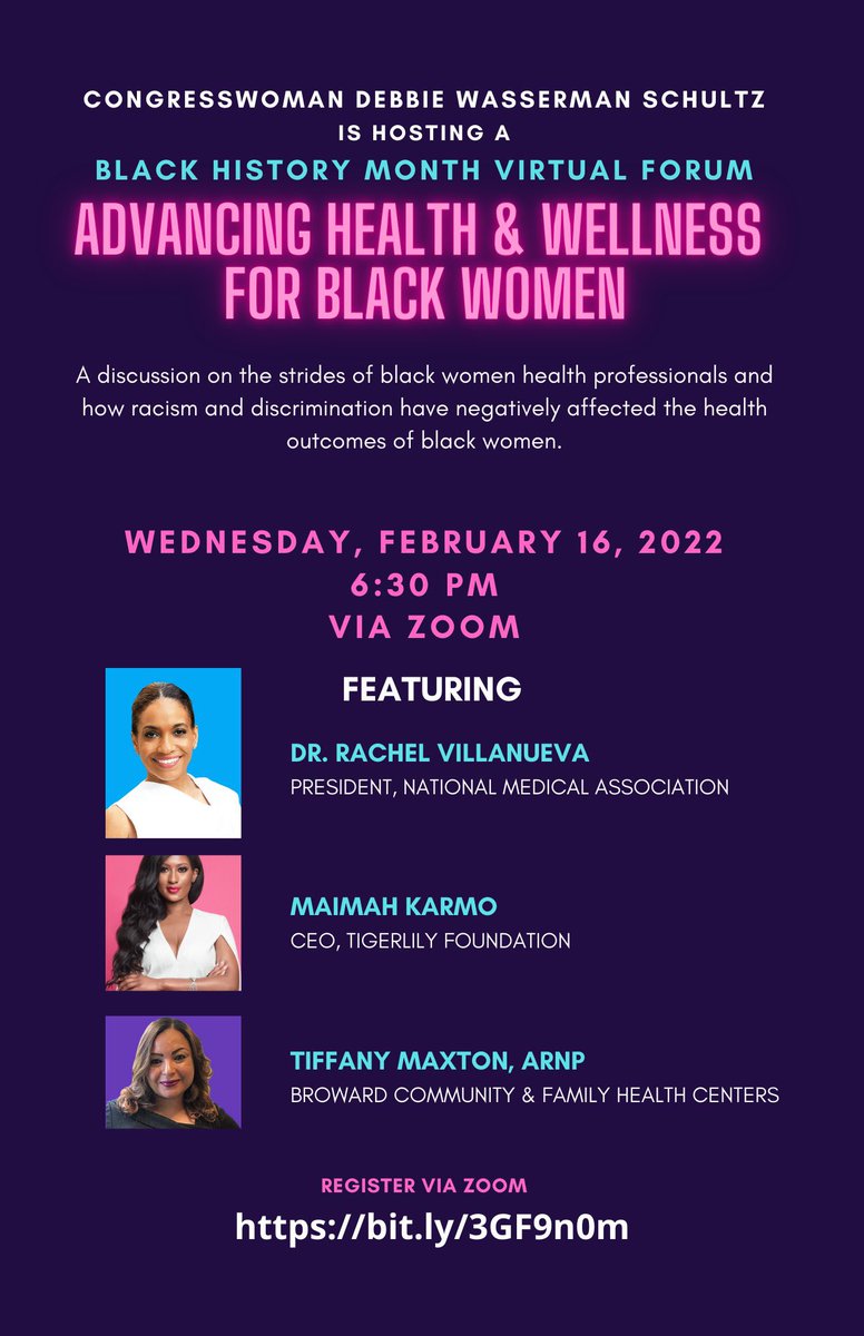 It was a powerful conversation last night with @DWStweets @DrRachelSays & Tiffany Maxton and I yesterday, discussing Advancing Health & Wellness for Black Women's Health. #BHM2022 #BlackHistoryMonth  #Blackmaternalhealth #BMHW22 #tlctransform #unicorn @tigerlilycares