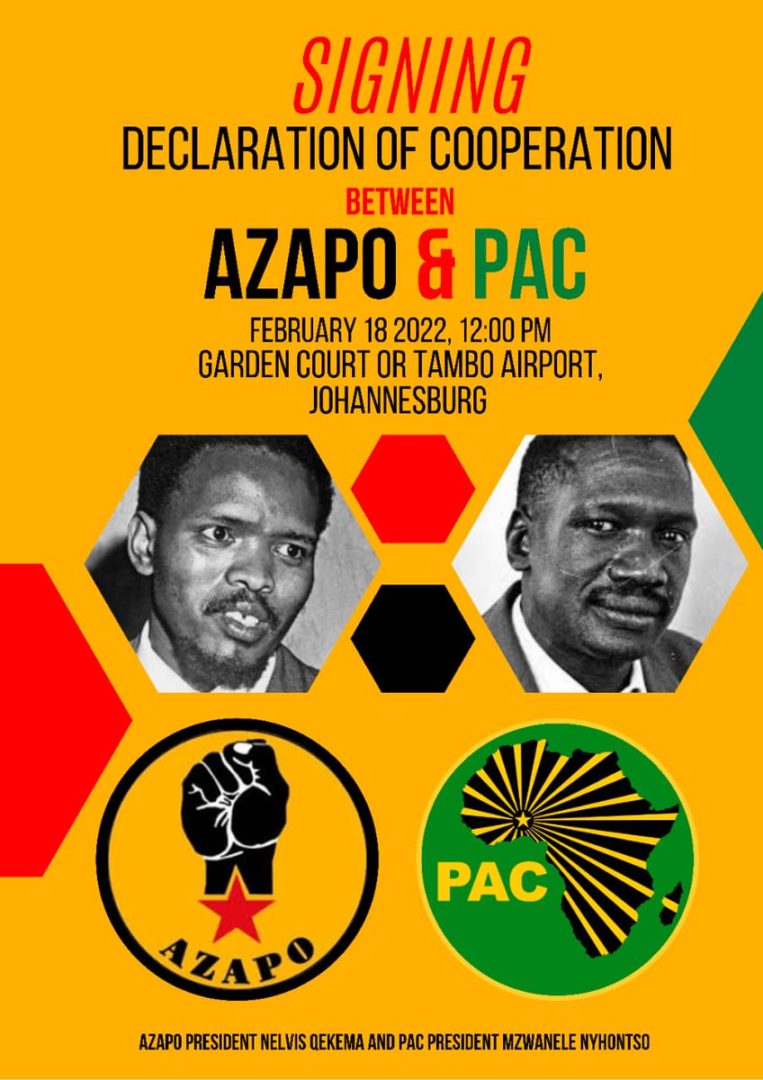 May the bond be stronger for sake of our country Azania, for the dignity of Black people to be restored to its precolonial time, for reconquest of the land and for everlasting Black solidarity for a socialist Azania. One Azania one Nation! Izwe lethu iAfrica!