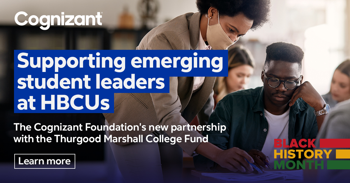 The @CognizantFdn has partnered with @tmcf_hbcu to provide scholarships for students at Historically Black Colleges and Universities (HBCUs) across the U.S. cogniz.at/3BHs6Yx