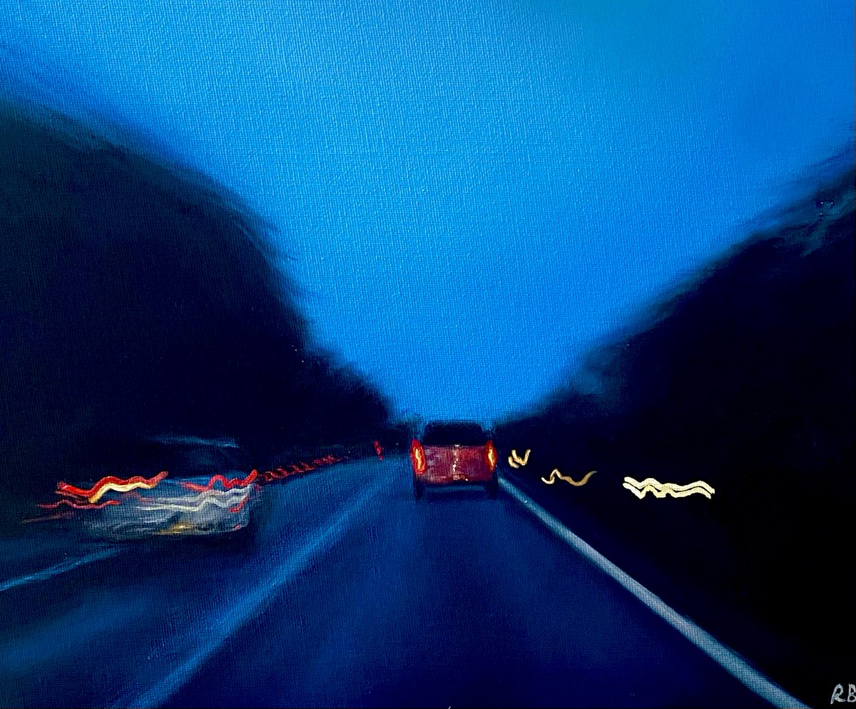 Crying whilst driving
An oil painting