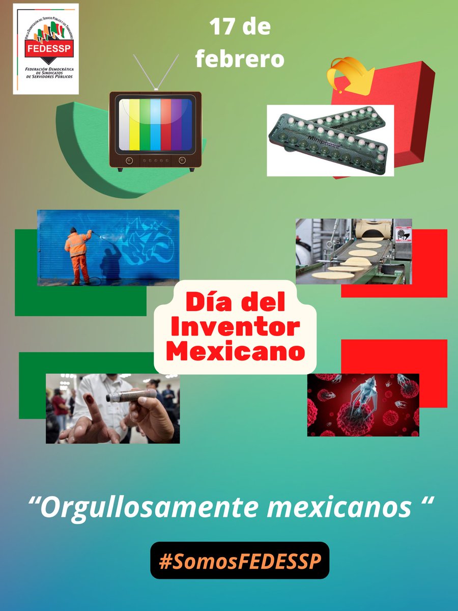 #17deFeb #DiaDelInventorMexicano, instituido en honor a Guillermo González Camarena, inventor de la TV a color, y de todos los talentosos mexicanos que a través de su ingenio aportan grandes inventos para el beneficio de la sociedad. <a href="/agusaviles1/">Agustín Avilés</a> <a href="/palomitarelowde/">María</a> <a href="/valenzo14/">Otilio Valenzo Romero</a> Cdmx