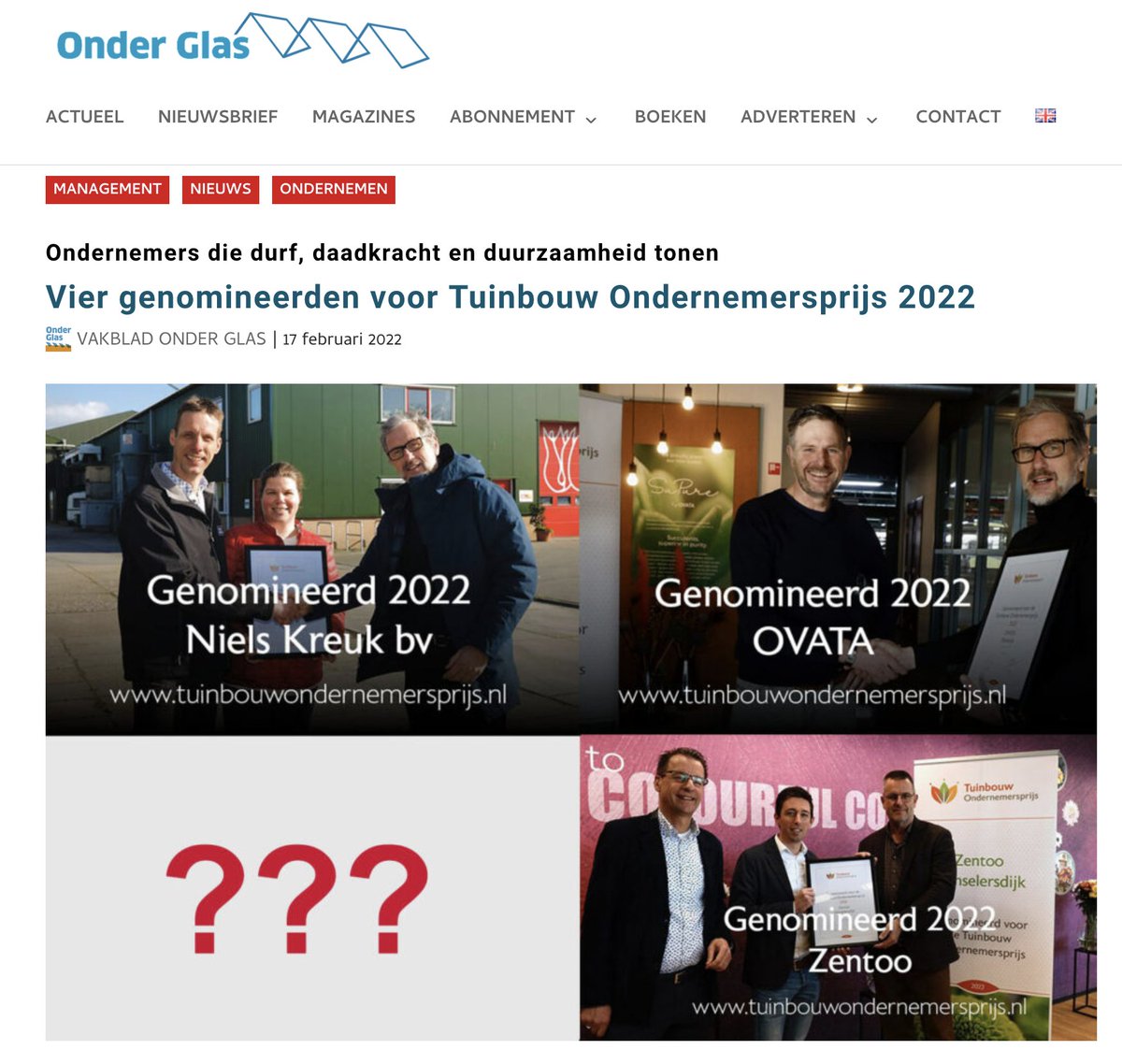 Tuinbouw Ondernprijs tweet media