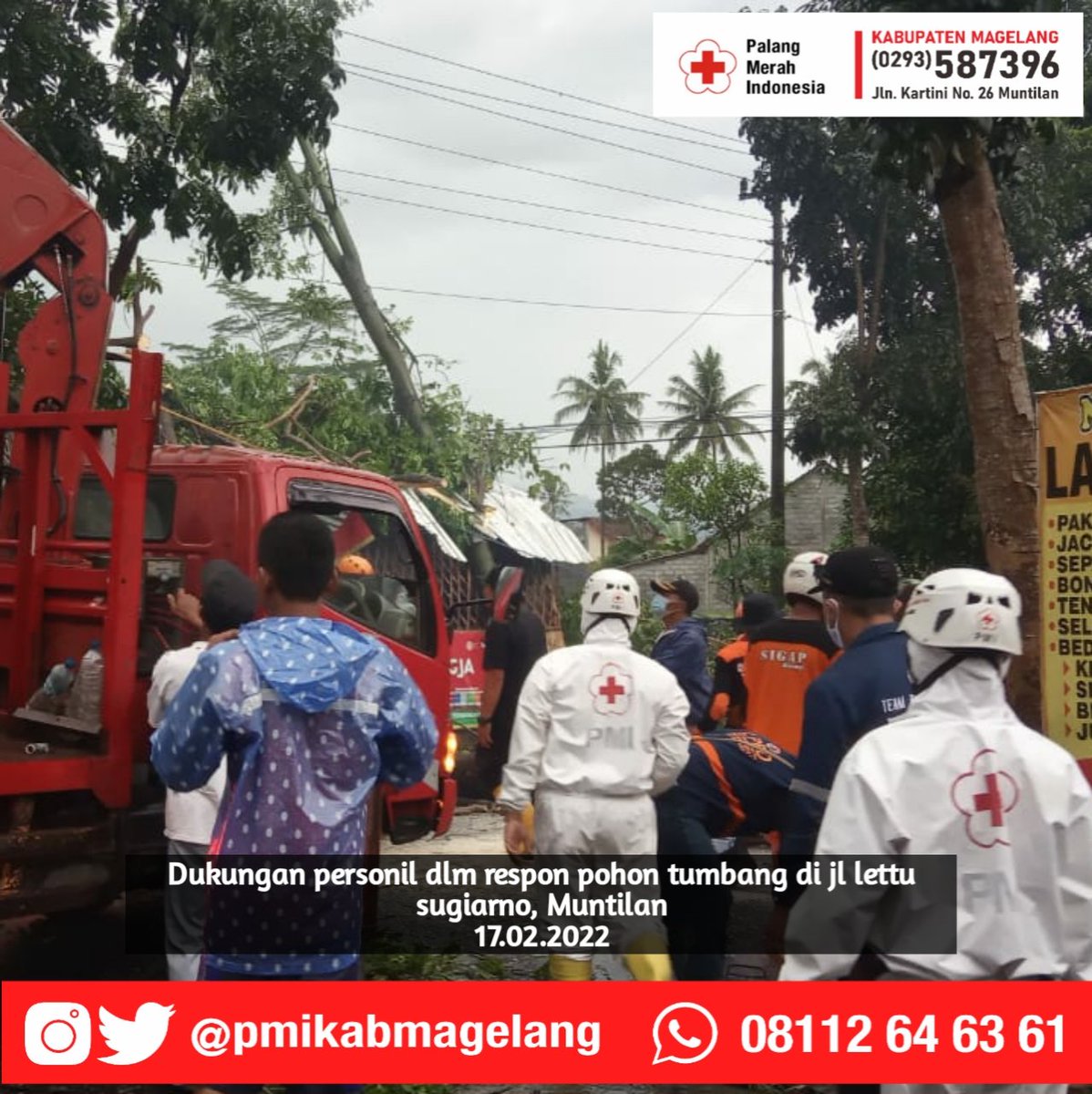 muntilanbranch's tweet photo. RESPONS

Kamis, 17.02.2022, SATGANA PMI membantu beberapa lokasi yg terkena pohon tumbang di wilayah muntilan selatan dan mungkid https://t.co/K6r5N32RhQ