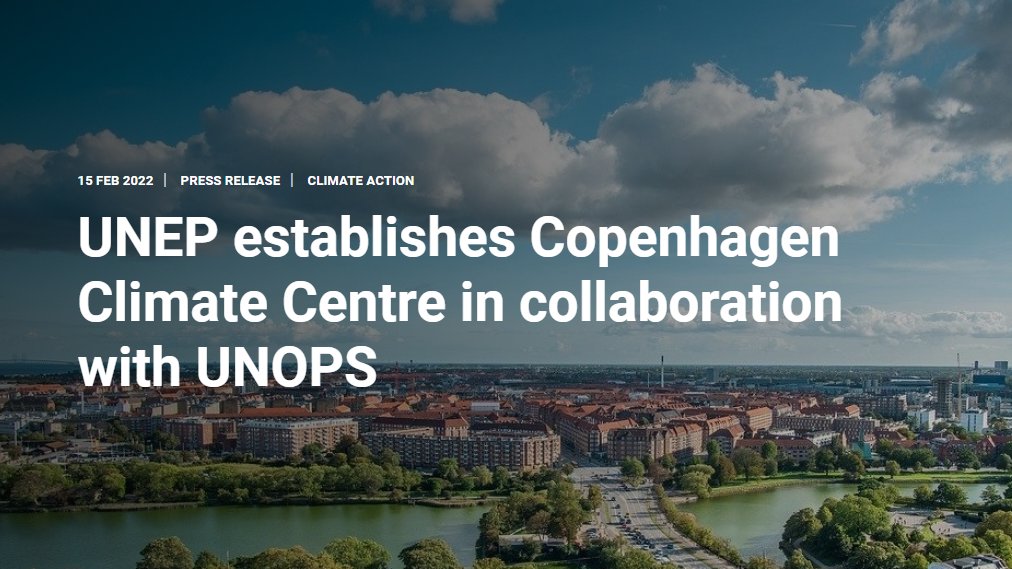 🇩🇰 is proud to host the <a href="/UNEP/">UN Environment Programme</a> Copenhagen Climate Centre 💪🌱 

The center, supported by <a href="/UNOPS/">UNOPS</a> will deliver compelling science to support #ClimateAction across the world and find climate resilient and low carbon pathways in dev. countries! 🧪🏢