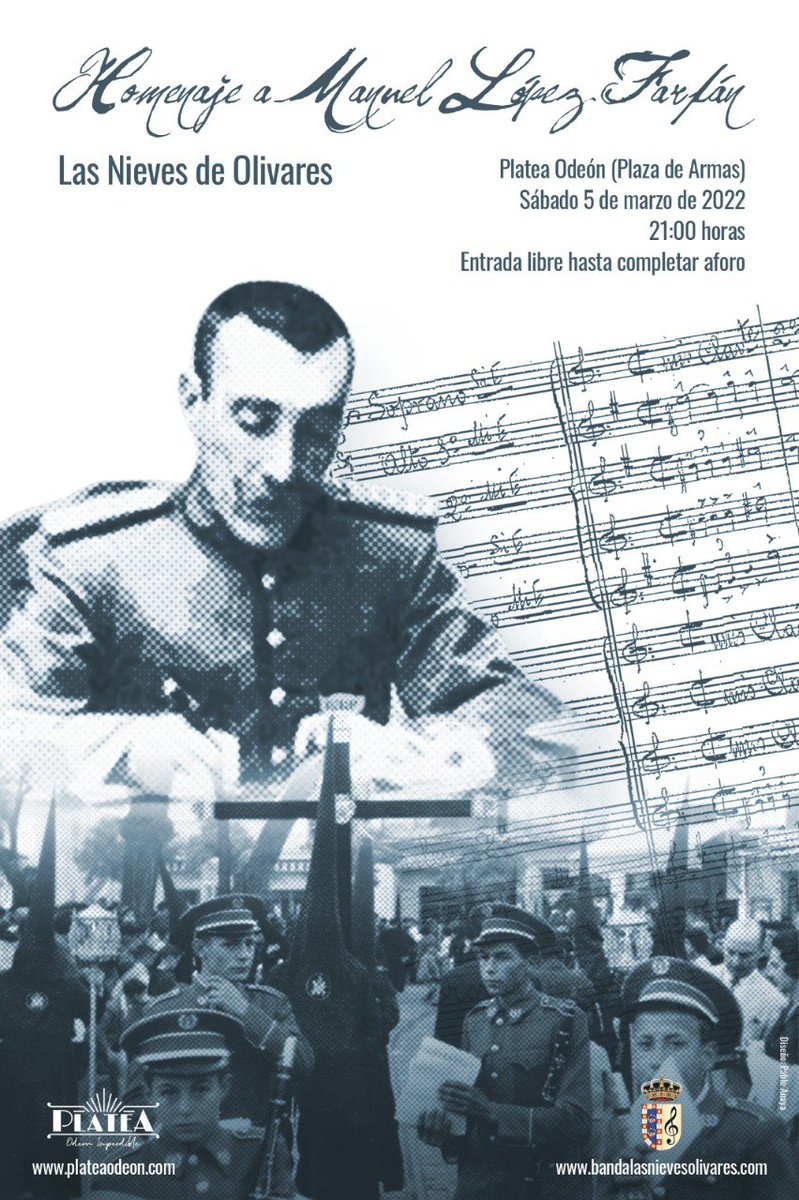 1⃣5⃣0⃣ CONCIERTO MONOGRÁFICO

Comienzan los homenajes a D. Manuel López Farfán en esta Cuaresma en la ciudad que lo vio nacer. Y qué mejor forma que hacerlo con un concierto monográfico de sus marchas procesionales.