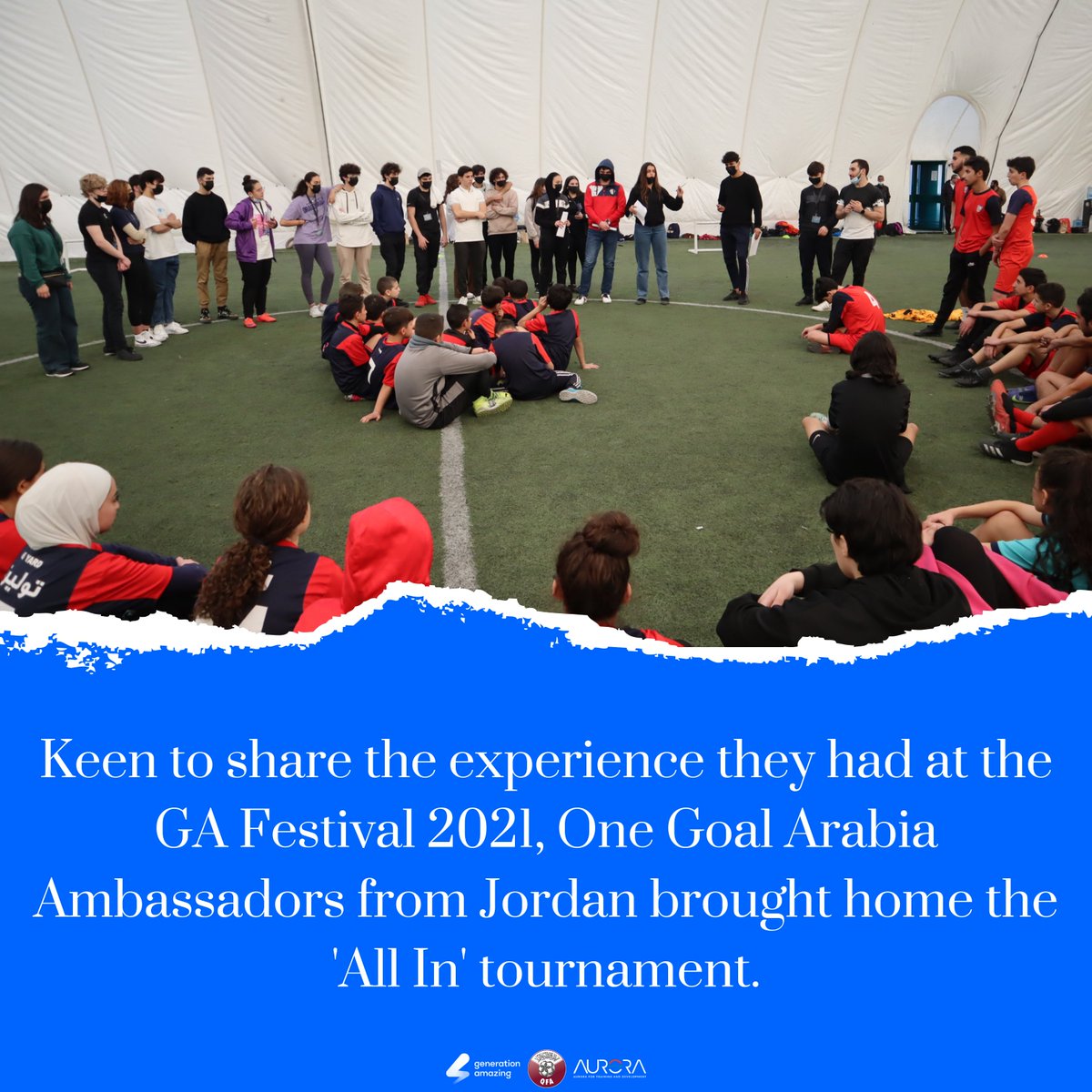 theauroraway's tweet photo. To celebrate the completion of our SCALE programme, we were honoured to have the OGA Ambassadors from Jordan join us and host the ‘All In’ tournament as part of the celebrations.

#onegoalarabia #ga4good #GAFestival2021 #sportfordevelopment #footballforgood #youthempowerment https://t.co/cPt74hiPff