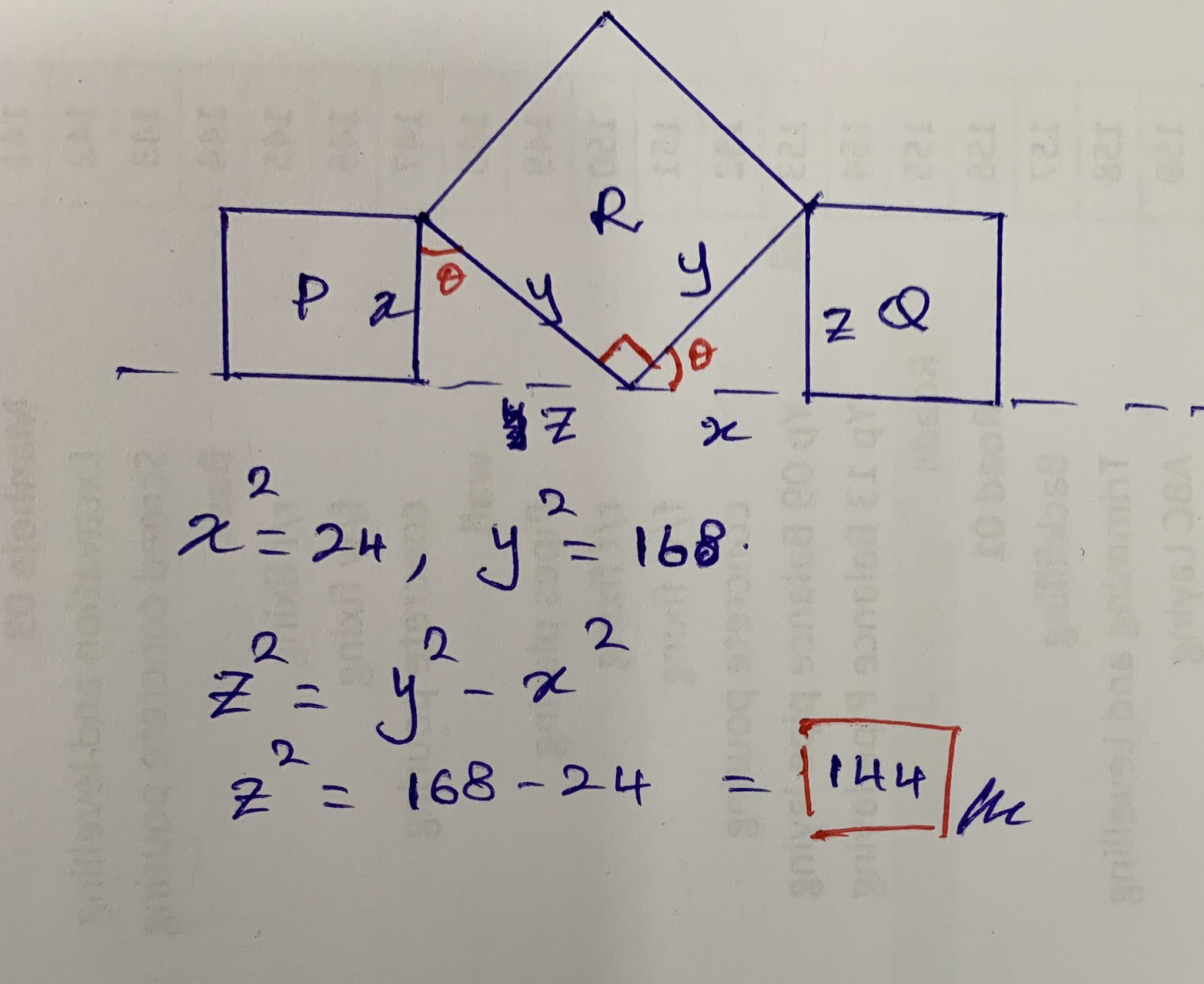 Skg Areas Of Squares P And R Are 24 And 168 Square Unit What Is The Area Of Q Mathematics T Co X4ufiwstps Twitter