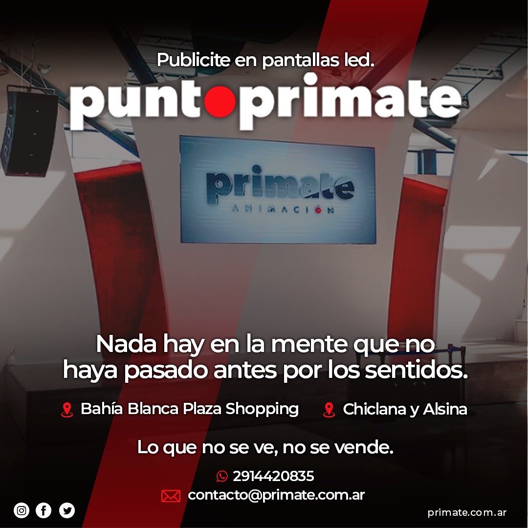 Visibilizar de manera interactiva y dinámica productos, servicios, actividades e intereses de la localidad es nuestro objetivo. 
Consultanos presupuesto
📱2914420835
🖥 contacto@primate.com.ar

#publicidad #marketing #visual #audiovisual #venta #comunicacion #pantallaled