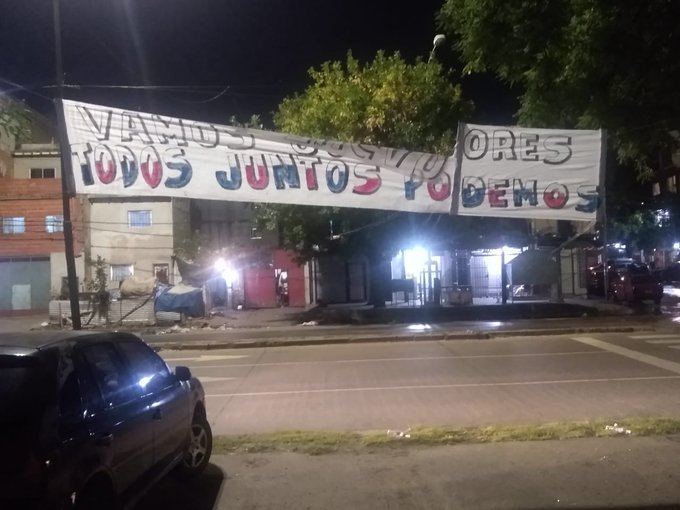 bandera apoyo a jugadores san lorenzo