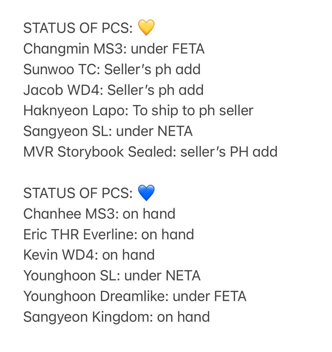 deobi_waii's tweet image. FINAL IC WTS LFB PH

💛 SET = 1,000
💙 SET = 1,050

PAYO or 50% DP (PAYO), 50% 3 days reservation 

can ship to different address but will only transact payment from 1 person

PF excluded from final price (if tingi, ea taker will have to pay for PF 10 pesos per taker)