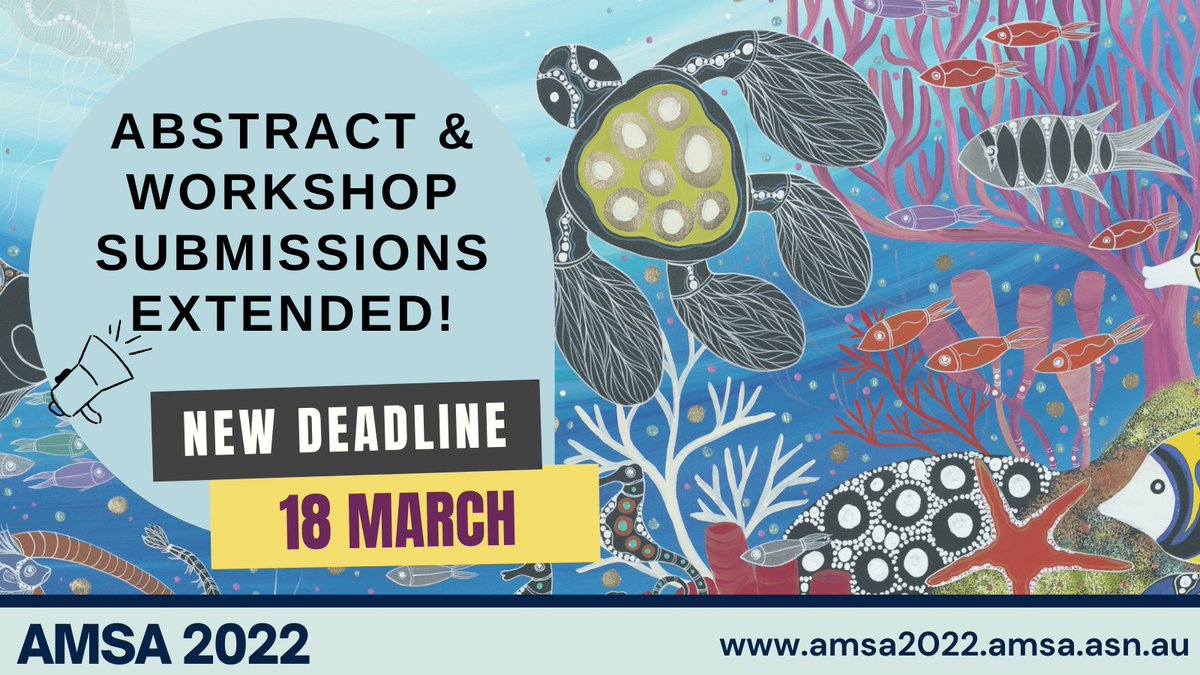 For those of you rushing to submit your abstract or had slipped off your to-do list, we have some good news, #AMSA2022 conference abstract submission date has been extended to 18 March 🎉