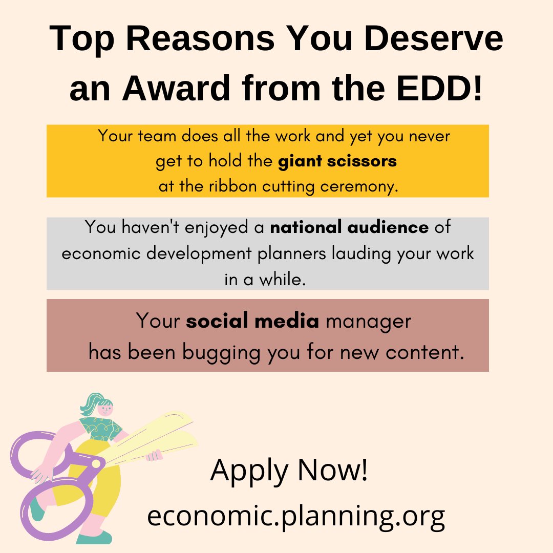 APAEconDev's tweet image. We&apos;ve extended the deadline for the EDD Best Practices in Economic Development Awards until March 11th! Here is your chance to get recognized for economic development in your community! lnkd.in/ei25ebsr #awards #economicdevelopment #awards2022 #urbanplanning
