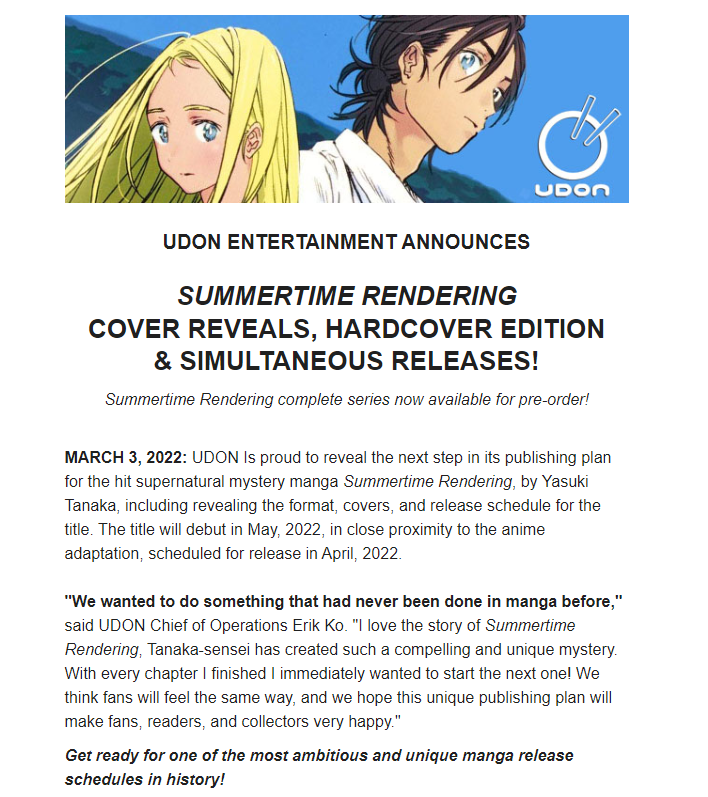 Summertime Rendering Manga Volume 4 (Hardcover)