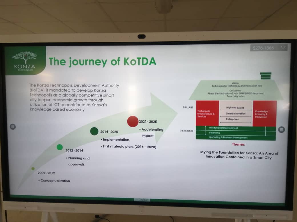 PIDA_Africa's tweet photo. Delegates of the #7thPIDAWEEK paid a visit to #Konza Technopolis,  #Kenya's smartcity flagship project for a progressive ICT sector with a special economy zone &amp; technology hub, 70 kma away from #Nairobi
@NEPAD_Agency
@NepadAprmKenya @giz_green @AipWater @jumuiya @towelajere https://t.co/S4xFaD8MfU