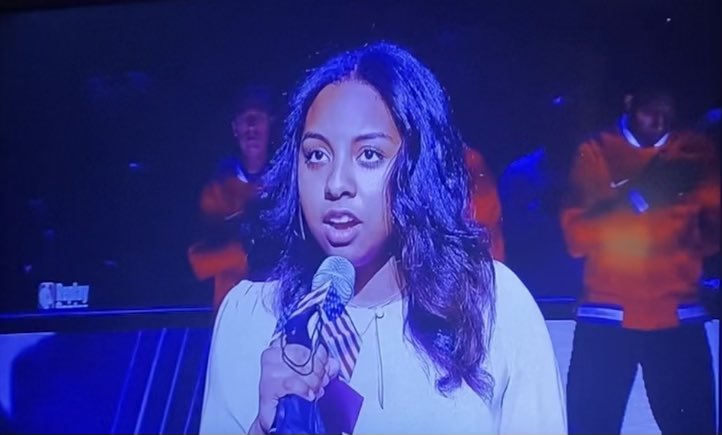That was AWESOME!! What an honor and I’m so thankful for the opportunity to sing the National Anthem at the Spurs game! Thanks <a href="/spurs/">San Antonio Spurs</a>! ❤️😁😍