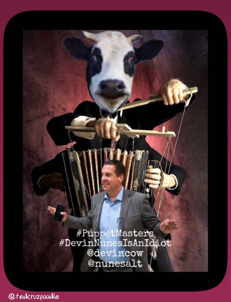 TedCruzPoodle's tweet photo. @blutubecardio @DevinCow Do you like my portrait of @DevinCow & @NunesAlt?
#devinnunesisanidiot
#tipyourcow 🐮
#standwithcow https://t.co/pFsujoySfD