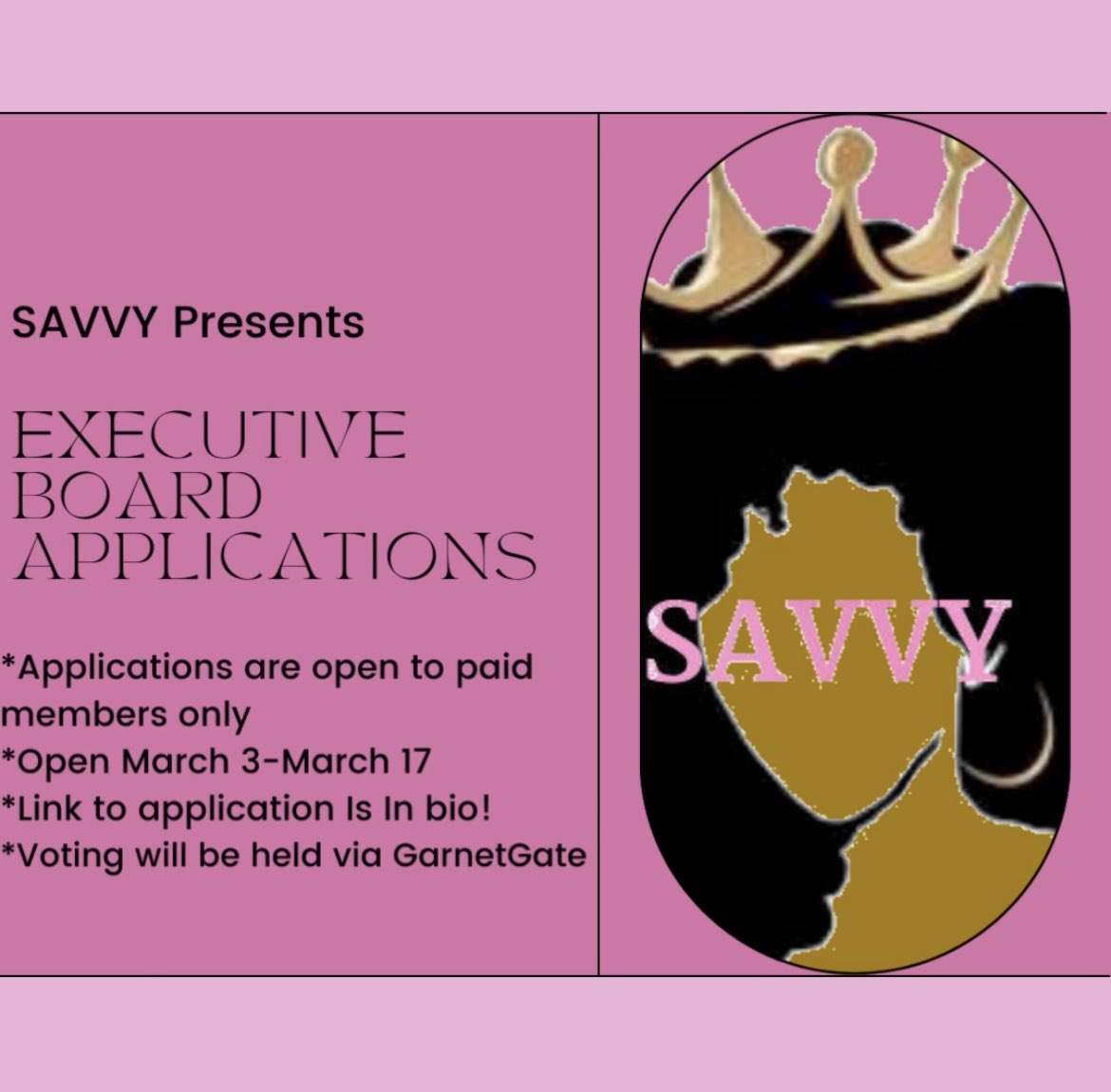 Interested in being on the Exec Board next year? Applications are now open! Link is in the bio on IG, good luck! 💗