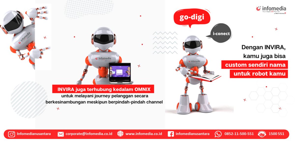 infonusa's tweet photo. Taukah kamu.. #INVIRA juga terhubung kedalam #omniX dimana dengan INVIRA, kamu juga bisa custom nama untuk robot kamu..
#Omnichannel #Infomedia #DigitalBPO #UntukIndonesiaMaju https://t.co/VHMx6alBU7