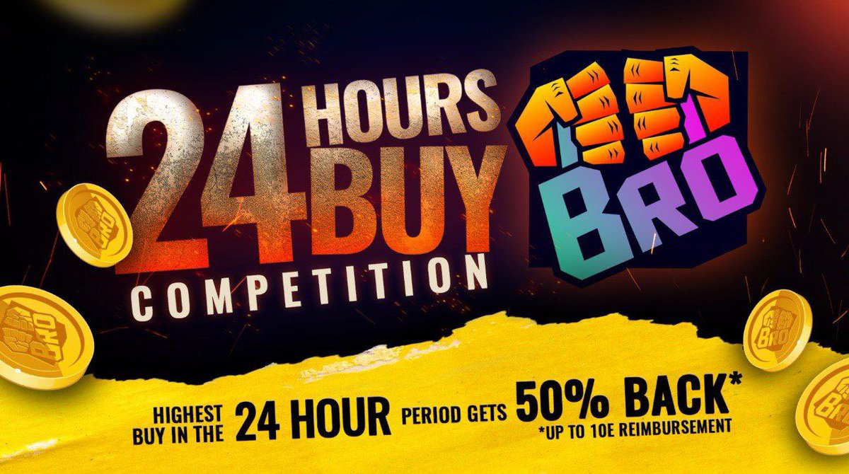 brotoken_'s tweet image. BROs join the $BRO trading competition 

🚨Highest BUY in the next 24 hours get 50% of their BUY back! 💰

BROs buying $BRO! #beBRO