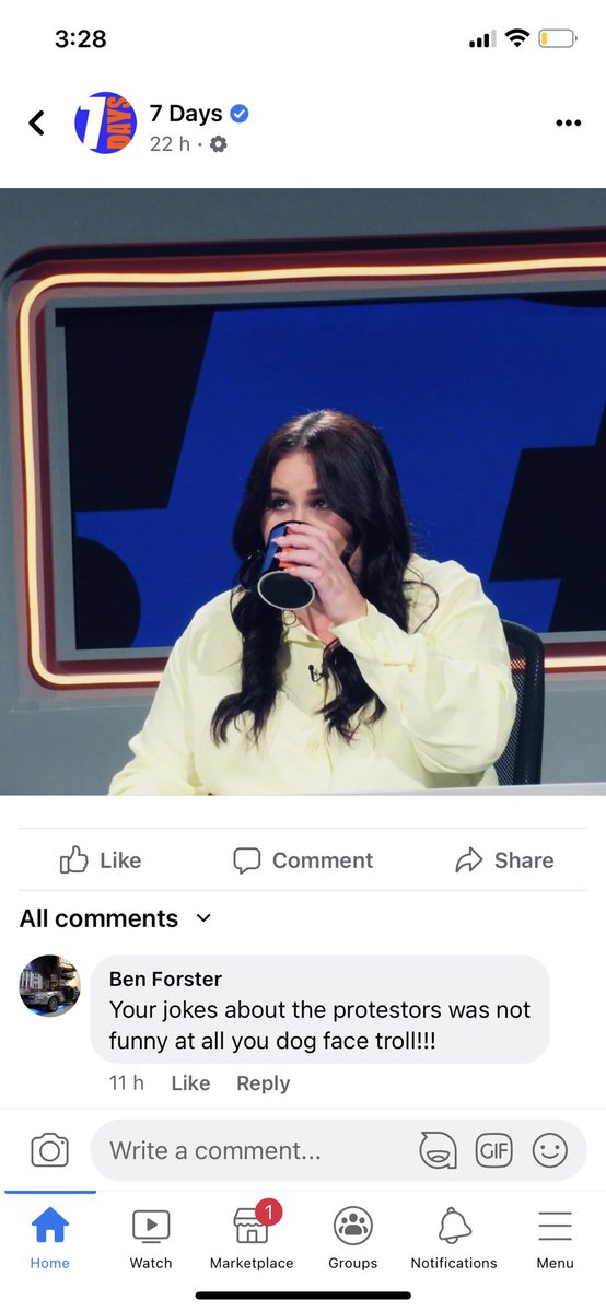 liv_mckenzie_'s tweet photo. I got my first hate comment over one of my jokes, I’ve made it!! 🥰🤑🤩 https://t.co/v0uaINKl6d